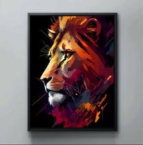 Quadro Decorativo Abstrato Leão Moderno Decoração Para Salas G Quadro Decorativo Abstrato Leão Moderno Decoração Para Salas G