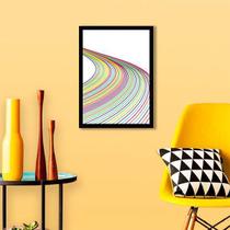 Quadro Decorativo Abstrato Linhas Formatos III 45x34cm