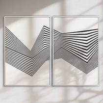 Quadro Decorativo Abstrato Linhas Kit 2 Quadros Quadro Decorativo Abstrato Linhas Kit 2 Quadros
