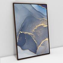 Quadro Decorativo Abstrato Mármore Azul Clean em tela Canvas