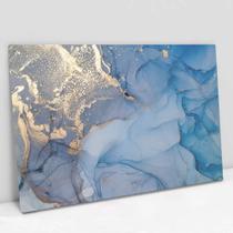 Quadro Decorativo Abstrato Mármore Azul Oceano em tela Canvas