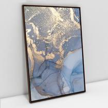 Quadro Decorativo Abstrato Mármore Azul Perolado em tela Canvas Quadro Decorativo Abstrato Mármore Azul Perolado em tela Canvas
