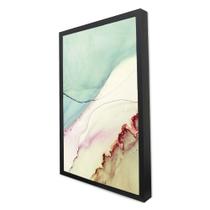 Quadro Decorativo Abstrato Mármore Azul Simples em Moldura Caixa Quadro Decorativo Abstrato Mármore Azul Simples em Moldura Caixa