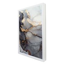 Quadro Decorativo Abstrato Mármore Black Gray em Moldura Caixa Quadro Decorativo Abstrato Mármore Black Gray em Moldura Caixa