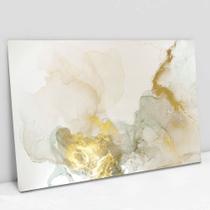 Quadro Decorativo Abstrato Mármore Branco Gold em tela Canvas Quadro Decorativo Abstrato Mármore Branco Gold em tela Canvas