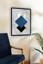 Quadro Decorativo Abstrato Mármore Prata Azul - 70x50cm Quadro Decorativo Abstrato Mármore Prata Azul - 70x50cm