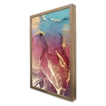 Quadro Decorativo Abstrato Mármore Rosa e Azul Perolado em Moldura Caixa Quadro Decorativo Abstrato Mármore Rosa e Azul Perolado em Moldura Caixa