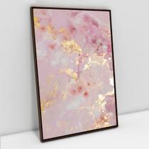 Quadro Decorativo Abstrato Mármore Rose Gold Delux em tela Canvas Quadro Decorativo Abstrato Mármore Rose Gold Delux em tela Canvas