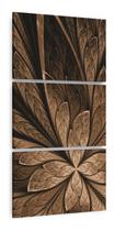 Quadro Decorativo Abstrato Marrom Flor Design Vertical Sala