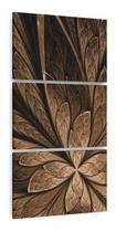 Quadro Decorativo Abstrato Marrom Flor Design Vertical - Wall Frame