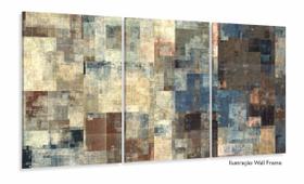 Quadro Decorativo Abstrato Marrom Mosaico 3 peças 120x60