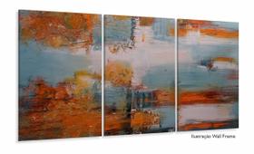 Quadro Decorativo Abstrato Marron 3pç 120x60 Quadro Decorativo Abstrato Marron 3pç 120x60