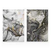 Quadro Decorativo Abstrato Moderno Elegance Kit 2 Telas Canvas Para Quarto Escritório - Bimper Quadro Decorativo Abstrato Moderno Elegance Kit 2 Telas Canvas Para Quarto Escritório - Bimper