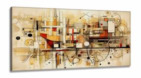 Quadro Decorativo Abstrato Moderno Geometrico em Tecido Canvas 130x60 cm