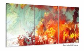 Quadro Decorativo Abstrato Moderno sala quarto 120x60 3 peças