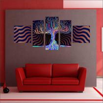 Quadro Decorativo Abstrato Mosaico Moderno Decoração 5 Peças GG1