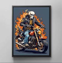 Quadro Decorativo Abstrato Motoqueiro Fantasma Decoração Para Salas Quadro Decorativo Abstrato Motoqueiro Fantasma Decoração Para Salas