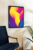 Quadro Decorativo Abstrato Onda Amarelo - 70X50Cm