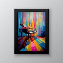 Quadro Decorativo Abstrato Piano 45x34cm - com vidro