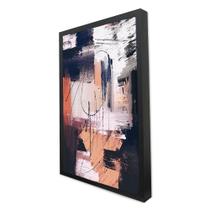 Quadro Decorativo Abstrato Pincelada Rustic em Moldura Caixa