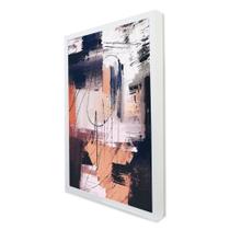 Quadro Decorativo Abstrato Pincelada Rustic em Moldura Caixa