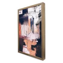 Quadro Decorativo Abstrato Pincelada Rustic em Moldura Caixa