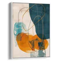 Quadro decorativo Abstrato - Pintura de Formas Orgânicas em Cores Contrastantes - Art Canvas