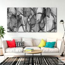 Quadro Decorativo Abstrato Preto e Branco 140x65
