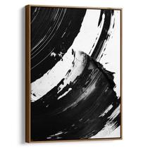 Quadro decorativo Abstrato Preto e Branco - Ecos do Movimento - Art Canvas