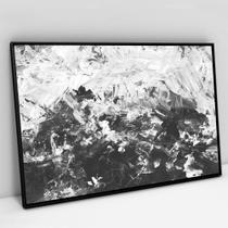 Quadro Decorativo Abstrato Preto e Branco em tela Canvas Quadro Decorativo Abstrato Preto e Branco em tela Canvas