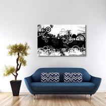 Quadro decorativo Abstrato Preto e Branco Tela em Tecido