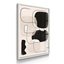 Quadro Decorativo Abstrato Preto Formas 55x40 Com Vidros Quadro Decorativo Abstrato Preto Formas 55x40 Com Vidros
