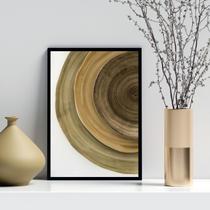 Quadro Decorativo Abstrato Rústico Tons De Marrom 33x24cm - com vidro