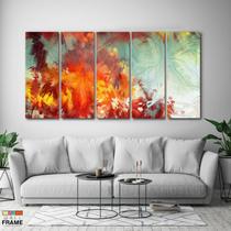 Quadro Decorativo Abstrato Sala Quarto 5 peças