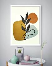 Quadro Decorativo Abstrato Sol Ramo - 70x50cm Quadro Decorativo Abstrato Sol Ramo - 70x50cm