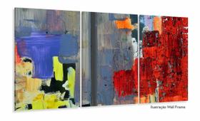 Quadro Decorativo Abstrato testura 120x60 3 peças