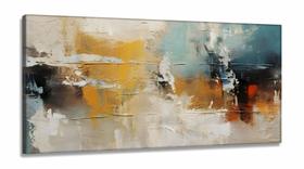 Quadro Decorativo Abstrato Tons de Beje em Tecido Canvas 130x60 cm Quadro Decorativo Abstrato Tons de Beje em Tecido Canvas 130x60 cm