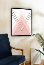 Quadro Decorativo Abstrato Triângulos Rosê - 70X50Cm