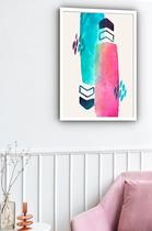 Quadro Decorativo Abstrato ul Rosa Setas - 70X50Cm