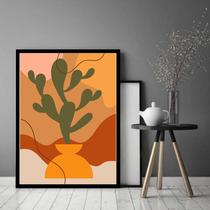 Quadro Decorativo Abstrato Vaso Cacto - 70x50cm Quadro Decorativo Abstrato Vaso Cacto - 70x50cm