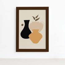 Quadro Decorativo Abstrato Vasos Mold Marrom 22x32cm