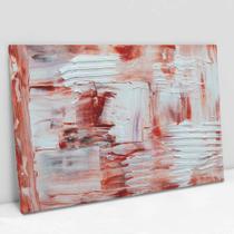 Quadro Decorativo Abstrato Vermelho e Branco em tela Canvas Quadro Decorativo Abstrato Vermelho e Branco em tela Canvas