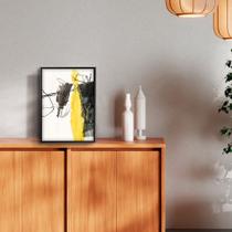 Quadro Decorativo Abstrato Yellow perfeitos para quartos, salas, cozinha e escritorios. 15x20, Moldura Pinus.