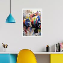 Quadro Decorativo Academia - Halter Aquarela 24x18cm - com vidro Quadro Decorativo Academia - Halter Aquarela 24x18cm - com vidro