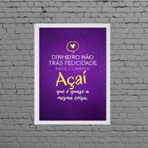 Quadro Decorativo Açaí Felicidade 45x34cm