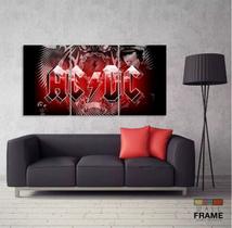 Quadro Decorativo ACDC Banda Musica 120x60 3 peças