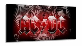 Quadro Decorativo ACDC Banda Musica 130x60 em Tecido Canvas