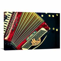 Quadro decorativo Acordeão Instrumentos Tela em Tecido Quadro decorativo Acordeão Instrumentos Tela em Tecido