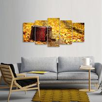 Quadro decorativo Acordeon Mosaico 5 Peças Paisagem 125x60