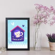Quadro Decorativo Adote Um Pet Moldura Preta 24X18Cm